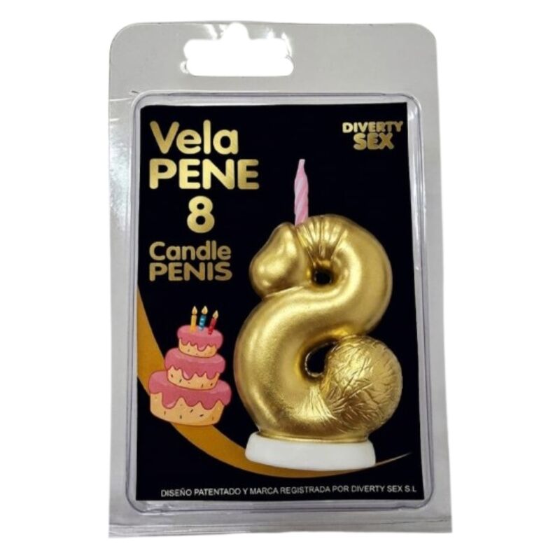 DIABLO PICANTE - PENISKERZE IN FORM DER ZAHL 8, GOLDFARBE