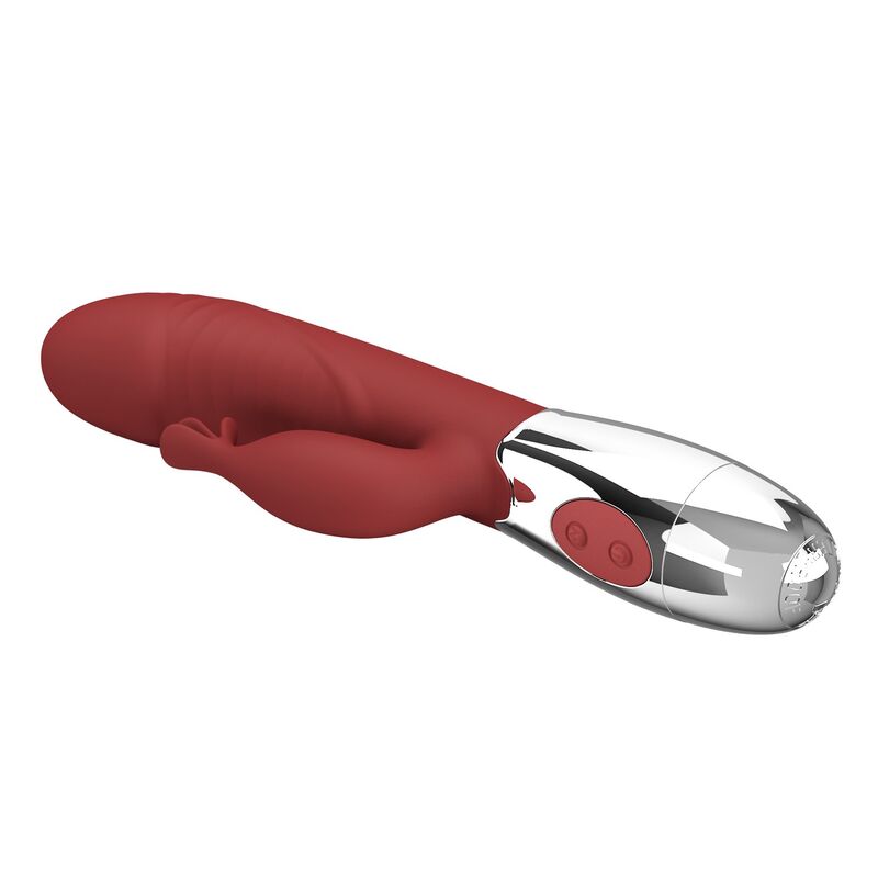 PRETTY LOVE – ROSENHOLZ-HASE-VIBRATOR MIT 30 FUNKTIONEN, USB-AUFLADBAR, ROT