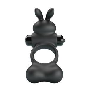 PRETTY LOVE – VIBRIERENDER PENISRING MIT HASE-STIMULATOR, 10 FUNKTIONEN, SCHWARZ