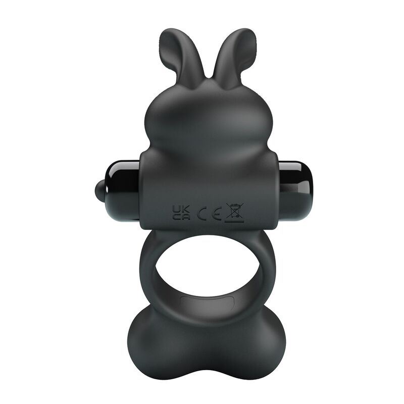 PRETTY LOVE – VIBRIERENDER PENISRING MIT HASE-STIMULATOR, 10 FUNKTIONEN, SCHWARZ