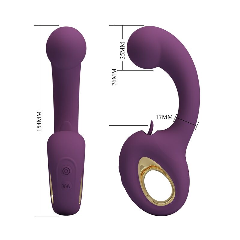 PRETTY LOVE - BRYNNLEE WIEDERAUFLADBARER VIBRATOR MIT ORALSTIMULATOR, 10 VIBRATIONSMÖGLICHKEITEN & 5 LECKFUNKTIONEN, LILA