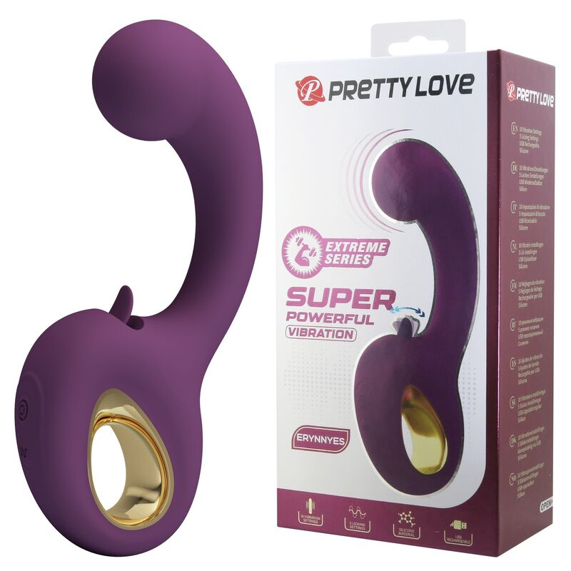 PRETTY LOVE - BRYNNLEE WIEDERAUFLADBARER VIBRATOR MIT ORALSTIMULATOR, 10 VIBRATIONSMÖGLICHKEITEN & 5 LECKFUNKTIONEN, LILA