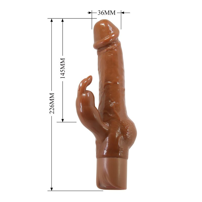 PRETTY LOVE - ELLISON REALISTISCHER HASENVIBRATOR 22,6 CM Ø 4,2 CM BRAUN