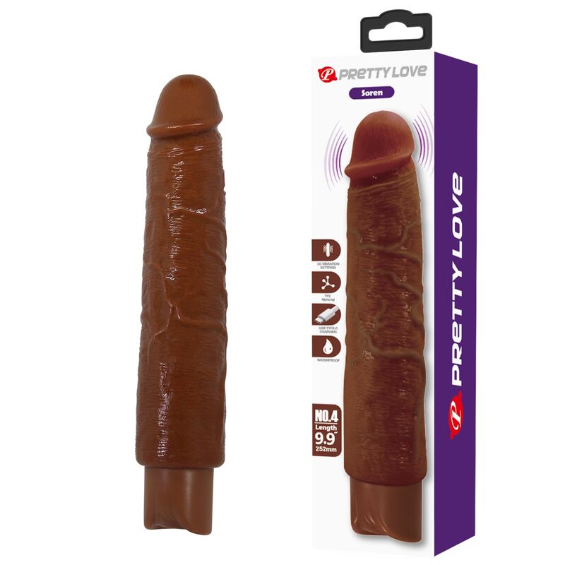 PRETTY LOVE - GAVIN REALISTISCHER VIBRATOR 25 CM Ø 5 CM BRAUN