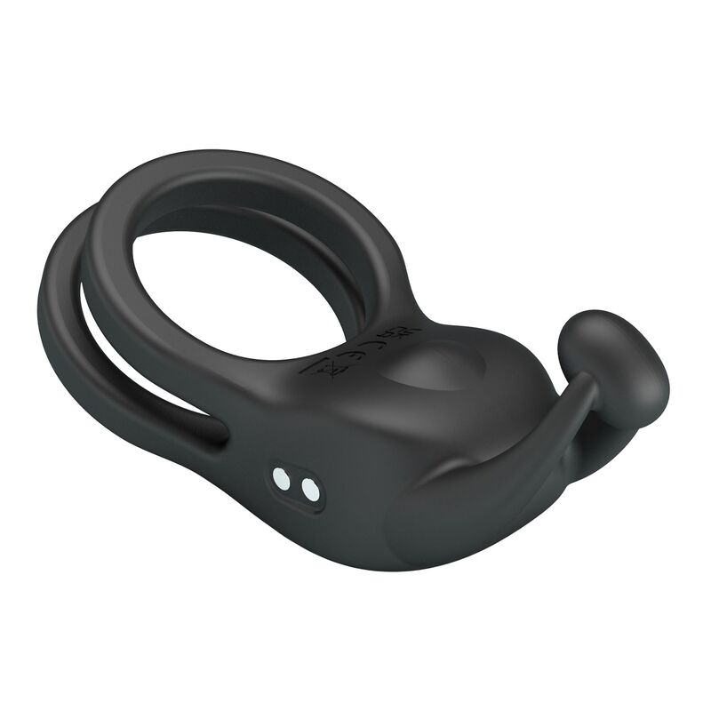 PRETTY LOVE – GOODWIN WIEDERAUFLADBARER DOPPELVIBRIERENDER PENNISRING, SCHWARZ
