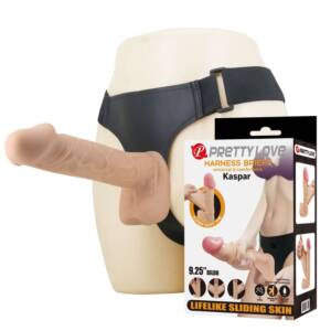 PRETTY LOVE - KASPAR HARNESS MIT FLEXIBLES DILDO 21 CM Ø 5 CM NATÜRLICH