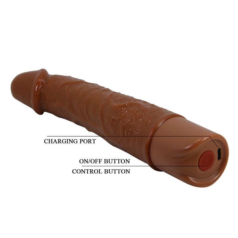 PRETTY LOVE - LEONARDO REALISTISCHER VIBRATOR 20 CM Ø 4 CM BRAUN