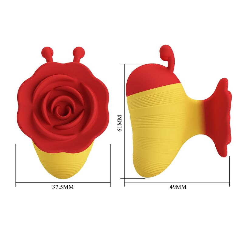 PRETTY LOVE - LITTLE BEE WIEDERAUFLADBARER KLITORALSTIMULATOR 7 MODI ROT/GELB