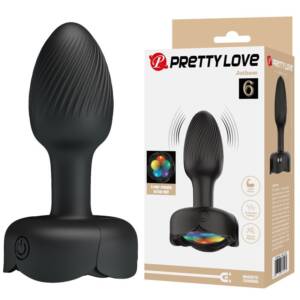 PRETTY LOVE – WIEDERAUFLADBARER VIBRATIONS-ANALPLUG MIT 10 MODI, SCHWARZ