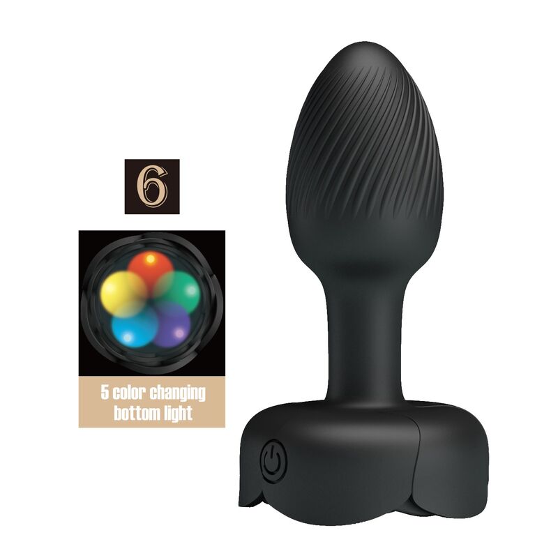 PRETTY LOVE – WIEDERAUFLADBARER VIBRATIONS-ANALPLUG MIT 10 MODI, SCHWARZ