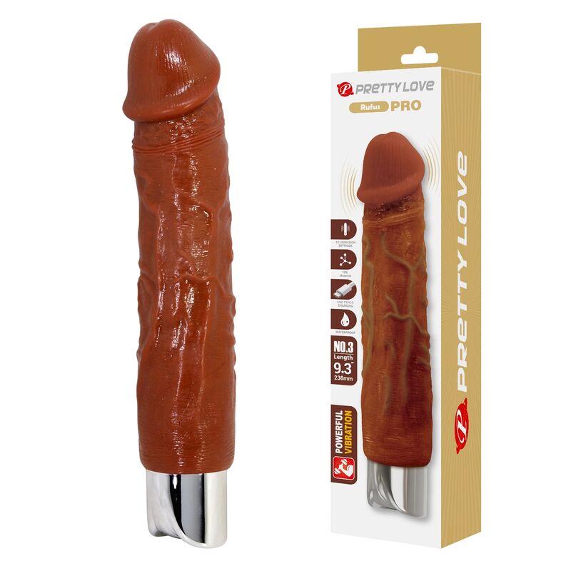 PRETTY LOVE - PRO REALISTISCHER VIBRATOR 23,5 CM Ø 4,8 CM BRAUN