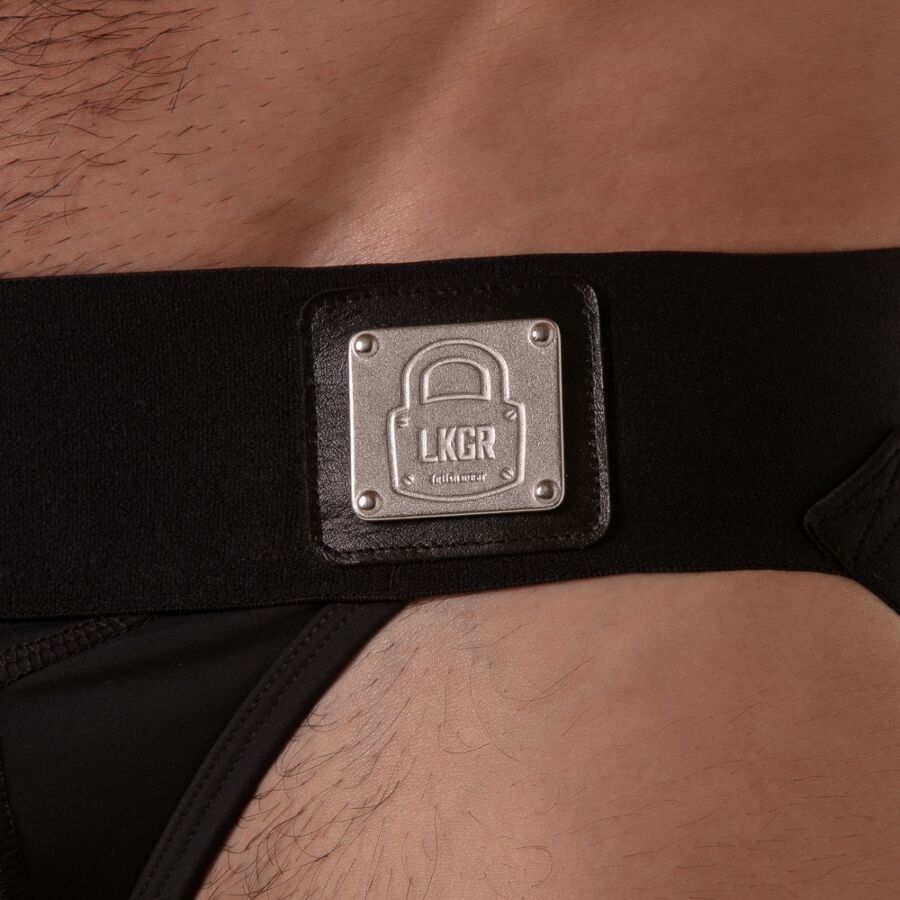 LOCKER GEAR - BREITER TAILBAND-JOCKSTRAP SCHWARZ L