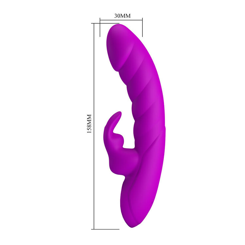 PRETTY LOVE - MONICA WIEDERAUFLADBARER DOPPEL-STIMULATIONSVIBRATOR FÜR G-PUNKT UND KLITORIS, LILA