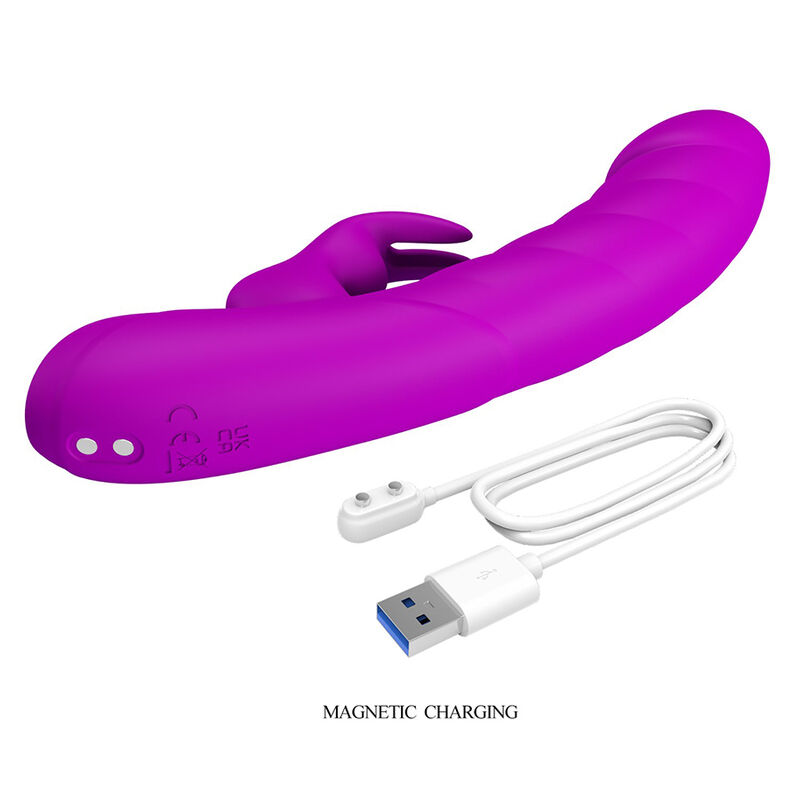 PRETTY LOVE - MONICA WIEDERAUFLADBARER DOPPEL-STIMULATIONSVIBRATOR FÜR G-PUNKT UND KLITORIS, LILA
