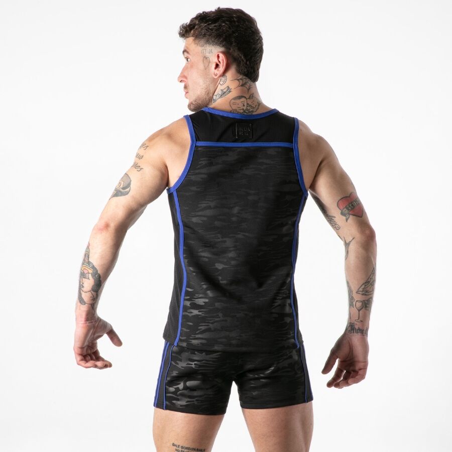LOCKER GEAR - TANKTOP MIT VOLLEM MILITÄRZUGANG, BLAU, XL