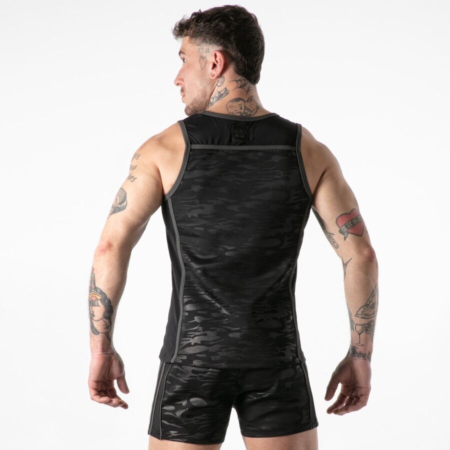 LOCKER GEAR - TANKTOP MIT VOLLEM MILITÄRZUGANG, SCHWARZ, GRÖSSE M