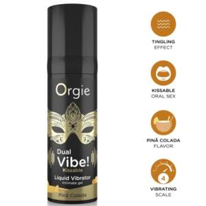ORGIE - DUAL-VIBE! PIÑA COLADA KISSABLE FLÜSSIGER VIBRATOR 15 ML