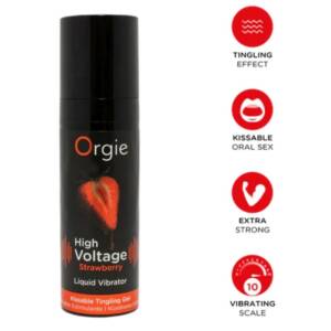 ORGIE - HIGH VOLTAGE ERDBEERE EXTRA STARKER, KÜSSERLICHER FLÜSSIGVIBRATOR 15 ML