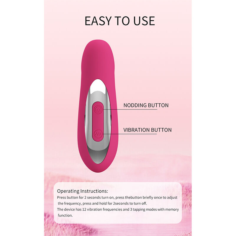 PRETTY LOVE – DUDEN WIEDERAUFLADBARER SILIKON-VIBRATOR MIT 12 VIBRATIONSMODI UND 3 SCHAUKELMODI, PINK