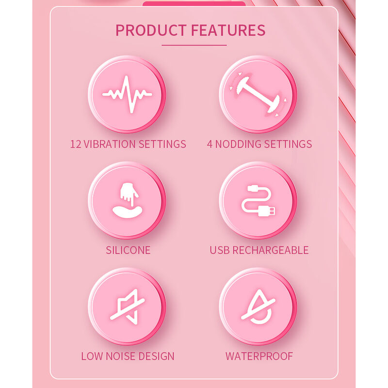 PRETTY LOVE – DUDEN WIEDERAUFLADBARER SILIKON-VIBRATOR MIT 12 VIBRATIONSMODI UND 3 SCHAUKELMODI, PINK