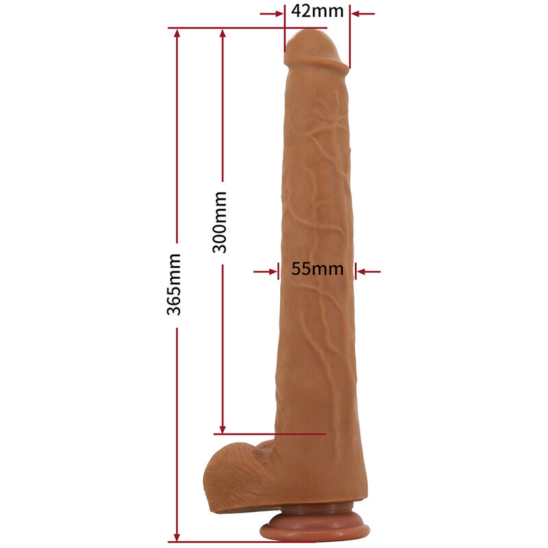 PRETTY LOVE - VIGGO REALISTISCHER, WEICHES HAUTGLEITENDER DILDO, 36,5 CM, BRAUN