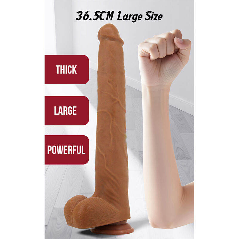 PRETTY LOVE - VIGGO REALISTISCHER, WEICHES HAUTGLEITENDER DILDO, 36,5 CM, BRAUN