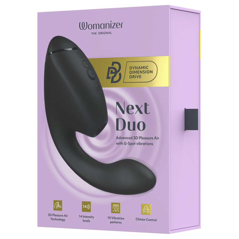 WOMANIZER - DUO NEXT DOPPELTER KLITORIS- & G-PUNKT-STIMULATOR SCHWARZ