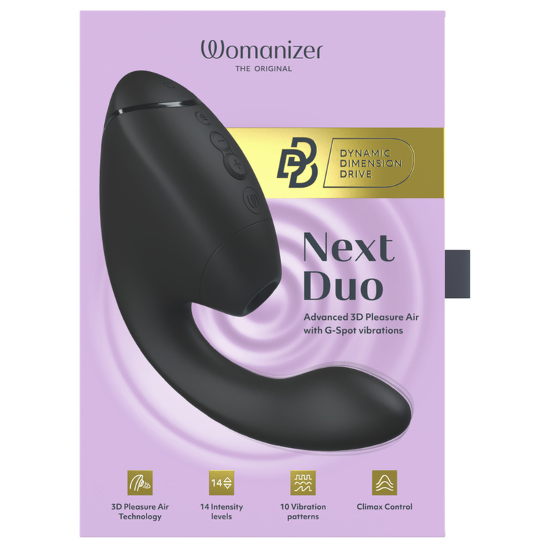 WOMANIZER - DUO NEXT DOPPELTER KLITORIS- & G-PUNKT-STIMULATOR SCHWARZ