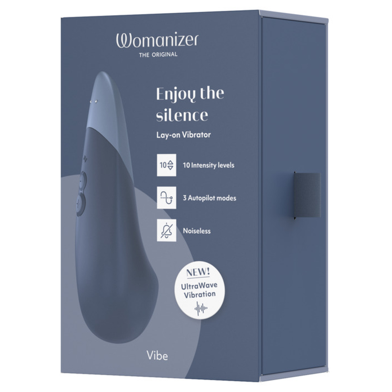 WOMANIZER - VIBE LAY-ON SILENT VIBRATOR DUNKELBLAU