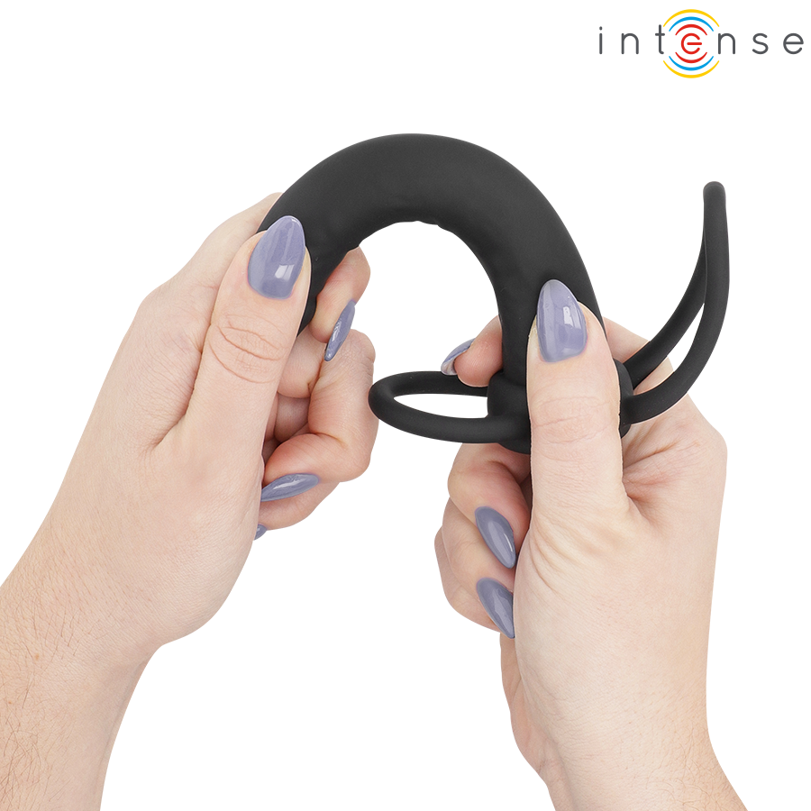 INTENSE - LUCAS ANALDILDO MIT PENIS- UND HODENRING AUS SILIKON