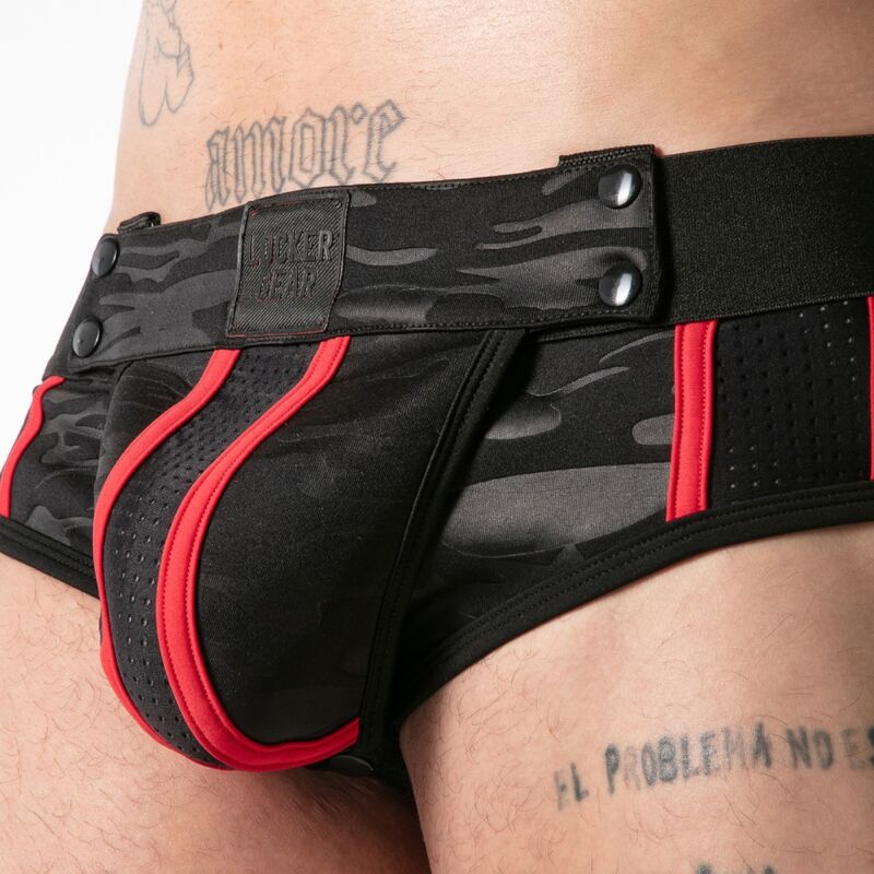 LOCKER GEAR - JOCKBRIEF MIT VOLLSTÄNDIGEM MILITÄRZUGRIFF, ROT, XL