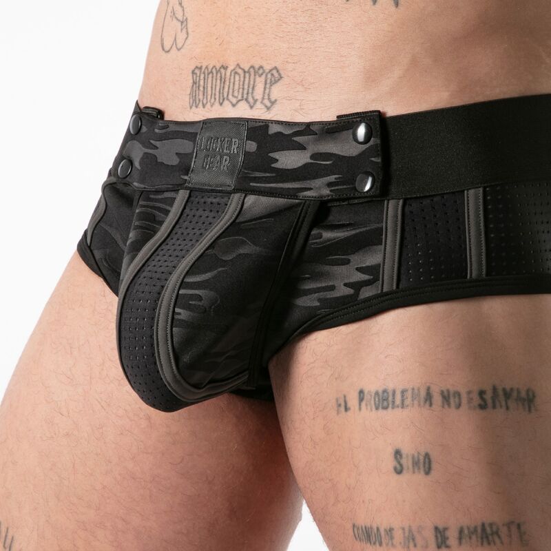 LOCKER GEAR - JOCKBRIEF MIT VOLLSTÄNDIGEM MILITÄRZUGRIFF, SCHWARZ, XL