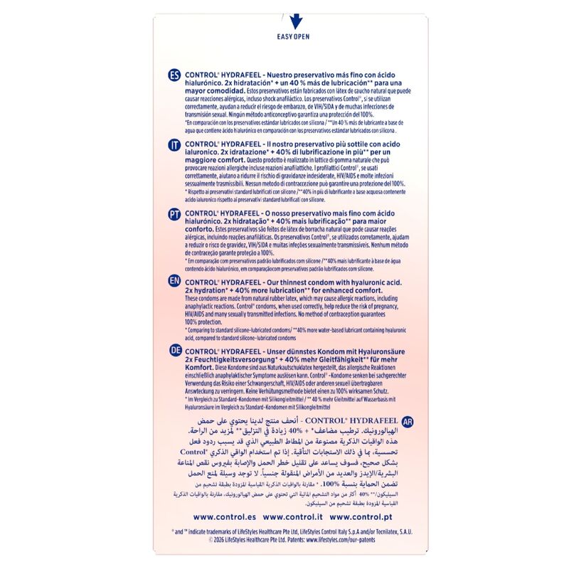 CONTROL - HYDRAFEEL ULTRA THIN KONDOME MIT HYALURONSÄURE 10 STÜCK