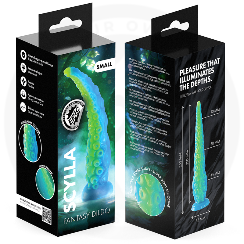 EPIC - SCYLLA DILDO DÜNNER TENTAKEL FLUORESZENZIERT KLEINE GRÖSSE