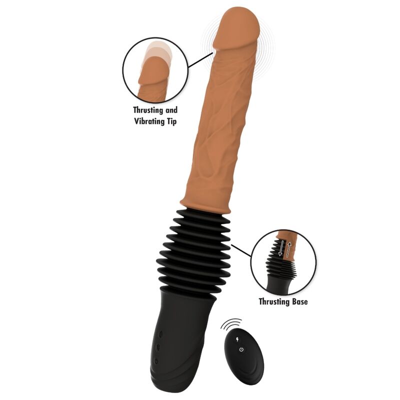 HIDDEN DESIRE - INFERNO REALISTISCHER DOPPELSTOSSVIBRATOR MIT FERNBEDIENUNG, 40,5 CM, HELLHAUTTON