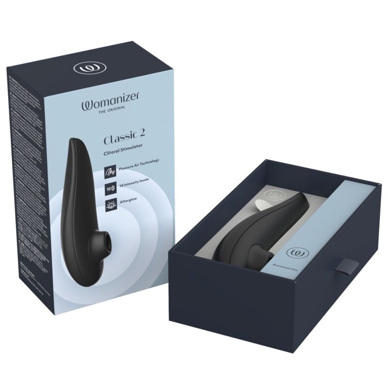 WOMANIZER - CLASSIC 2 SAUG-KLITORISSTIMULATOR, 10 INTENSITÄTSSTUFEN, SCHWARZ