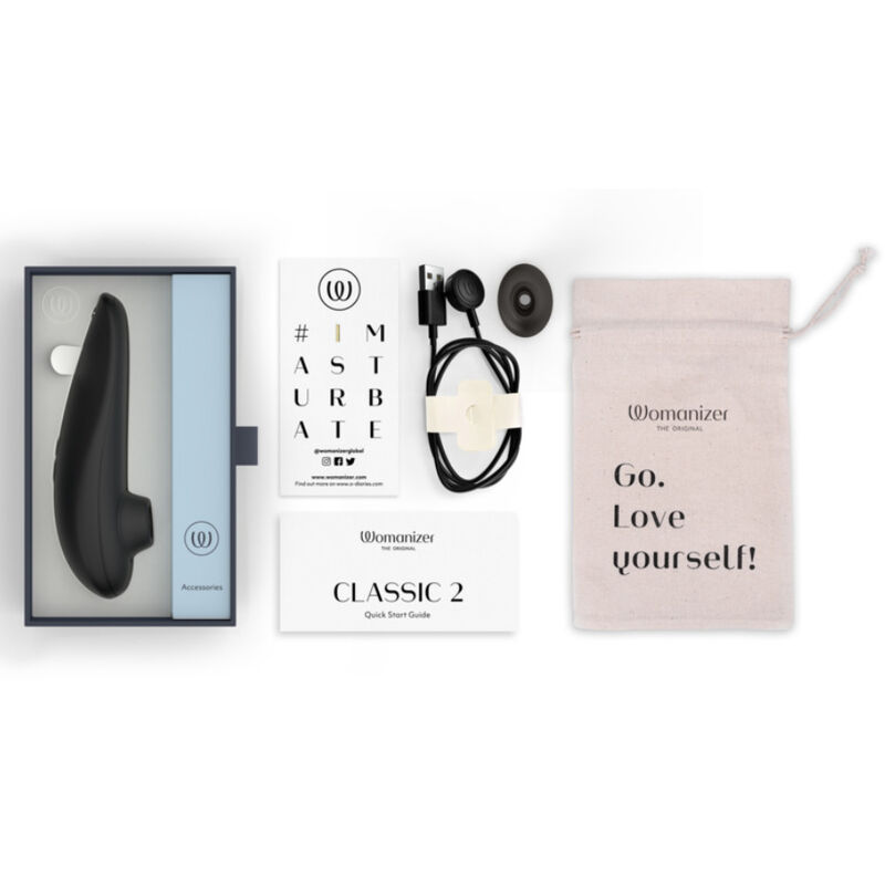 WOMANIZER - CLASSIC 2 SAUG-KLITORISSTIMULATOR, 10 INTENSITÄTSSTUFEN, SCHWARZ