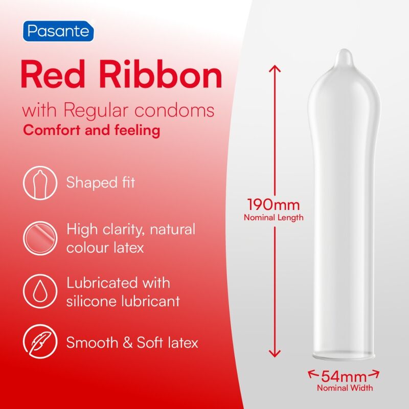 PASANTE - RED RIBBON NATURELLE FORMATPASSENDE KONDOMS 54 MM 144 STÜCK