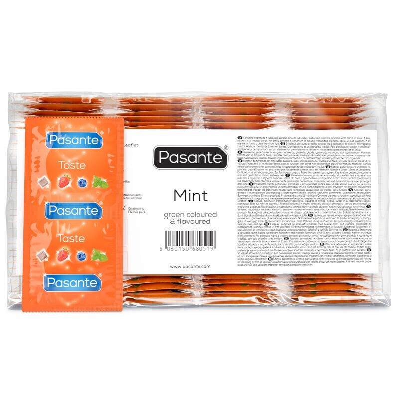PASANTE - KONDOME GESCHMACK MINZE BEUTEL 144 EINHEITEN