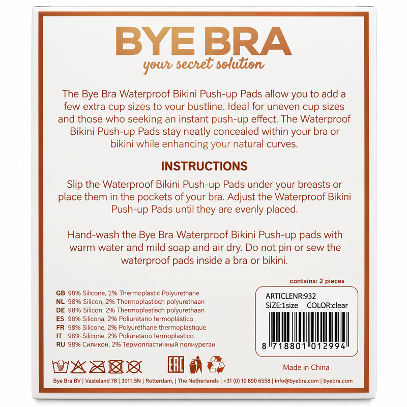 BYE-BRA - PADS PUSH-UP WASSERDICHTE