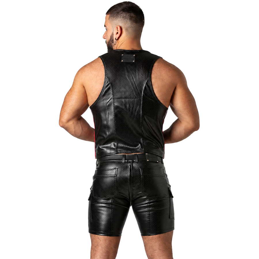 LOCKER GEAR - PUNCH HOLE LEATHERETTE WESTE ROT L