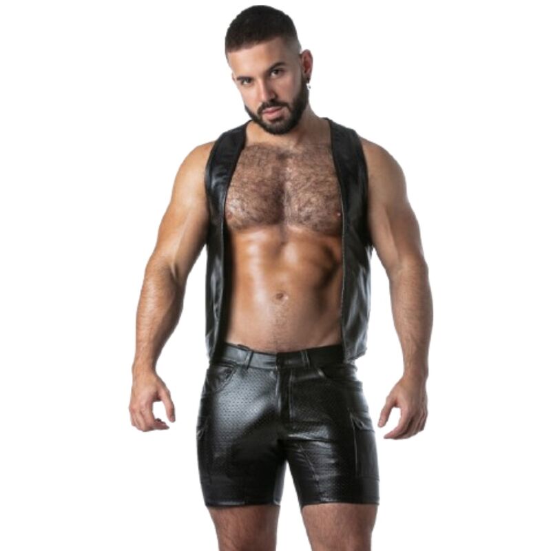 LOCKER GEAR - PUNCH HOLE LEATHERETTE WESTE KHAKI L