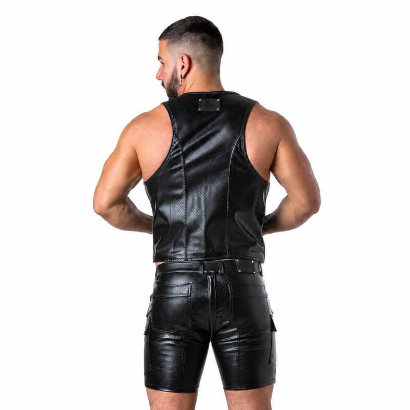 LOCKER GEAR - PUNCH HOLE LEATHERETTE WESTE KHAKI M