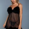 Farah Babydoll mit Tanga – Schwarz