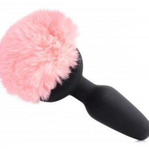 Vibrierender Analplug mit Hasenschwanz - Pink