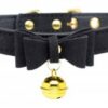 Golden Kitty Halsband mit Katzenglocke – Schwarz/Gold