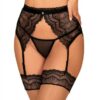 Isabellia Spitze Strumpfgürtel – Schwarz