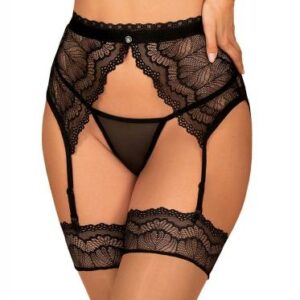 Isabellia Spitze Strumpfgürtel - Schwarz
