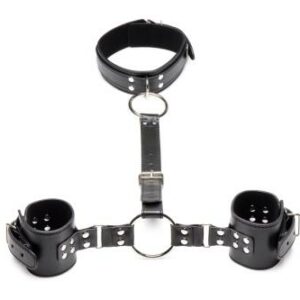 Halsband mit Manschetten Fessel-Set - Schwarz